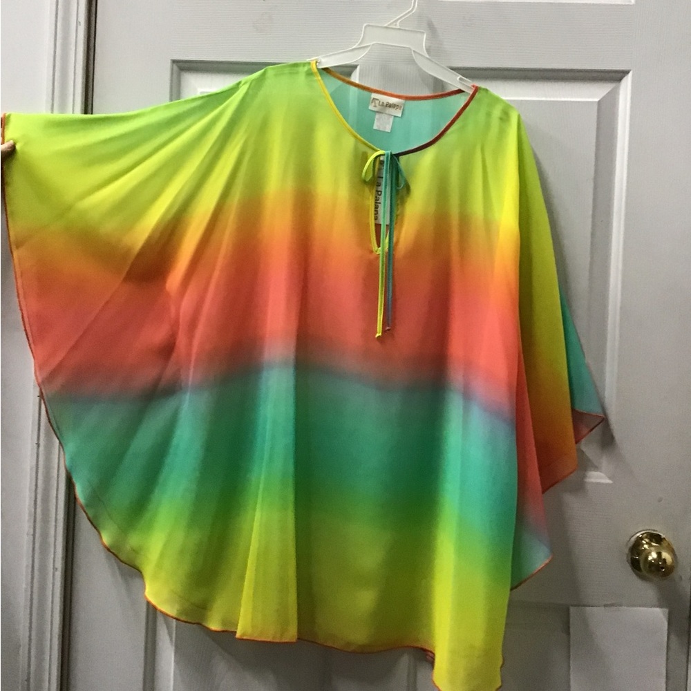 NWT one & plus size beautiful circle caftan poncho tunic cover-up 2018Samba